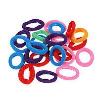 Набор резинок для волос 24шт, d3см, полиэстер, 6 цв., ЮНИLOOK, 322-033