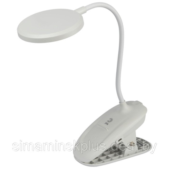 Настольный светильник NLED-513-6W-W светодиодный аккумуляторный на прищепке, цвет белый - фото 1 - id-p227293077