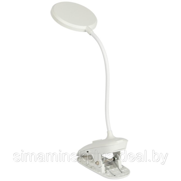 Настольный светильник NLED-513-6W-W светодиодный аккумуляторный на прищепке, цвет белый - фото 2 - id-p227293077