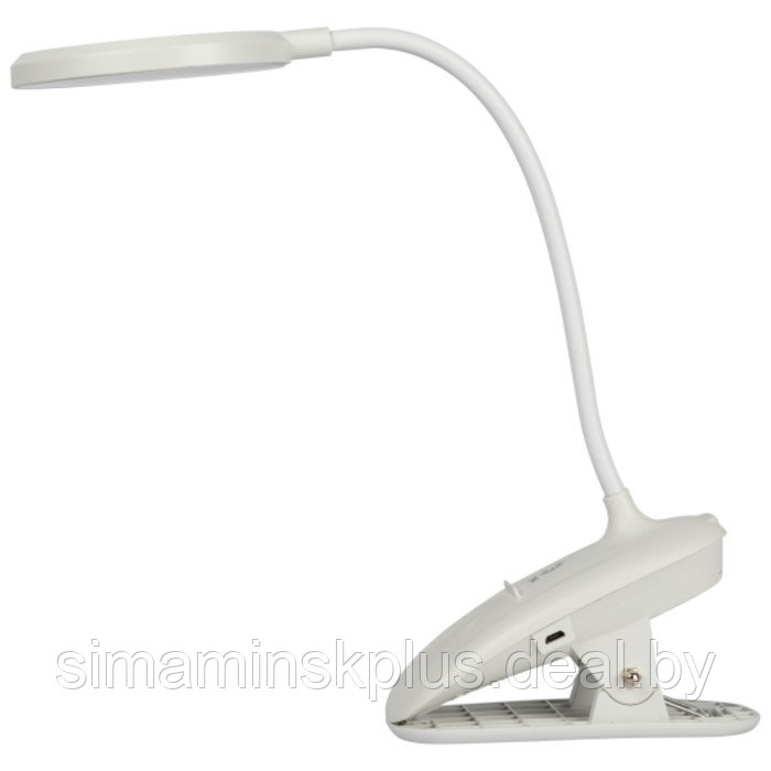 Настольный светильник NLED-513-6W-W светодиодный аккумуляторный на прищепке, цвет белый - фото 3 - id-p227293077