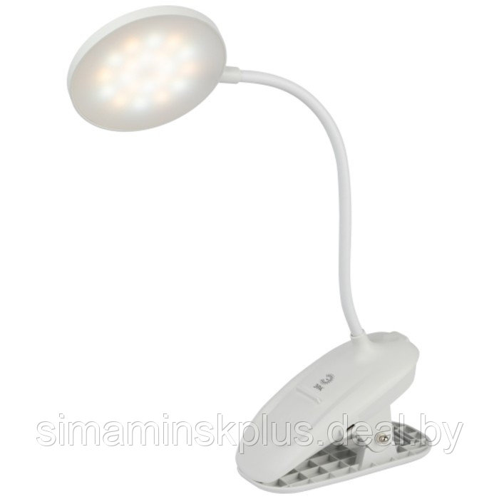 Настольный светильник NLED-513-6W-W светодиодный аккумуляторный на прищепке, цвет белый - фото 4 - id-p227293077
