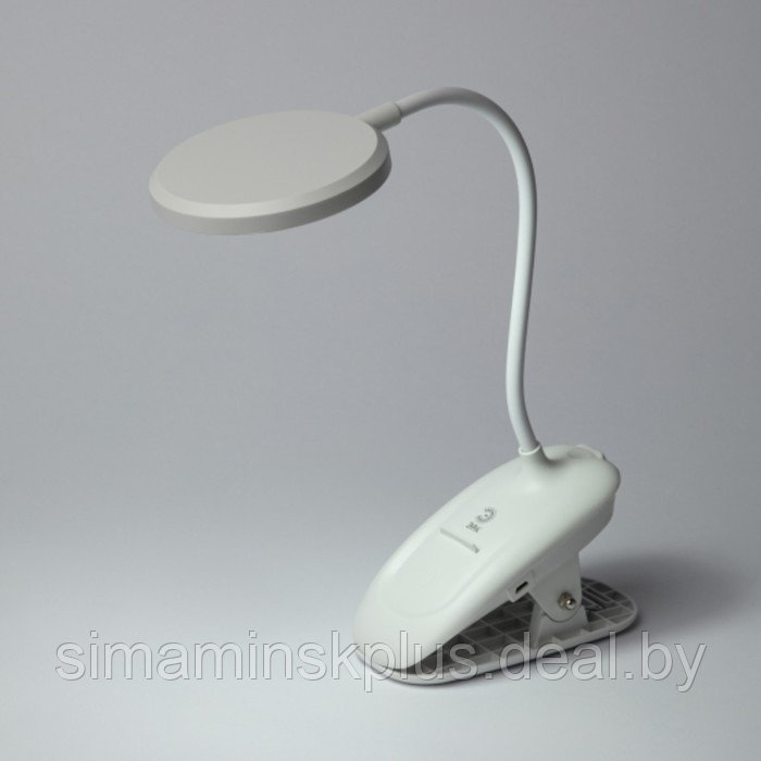 Настольный светильник NLED-513-6W-W светодиодный аккумуляторный на прищепке, цвет белый - фото 5 - id-p227293077
