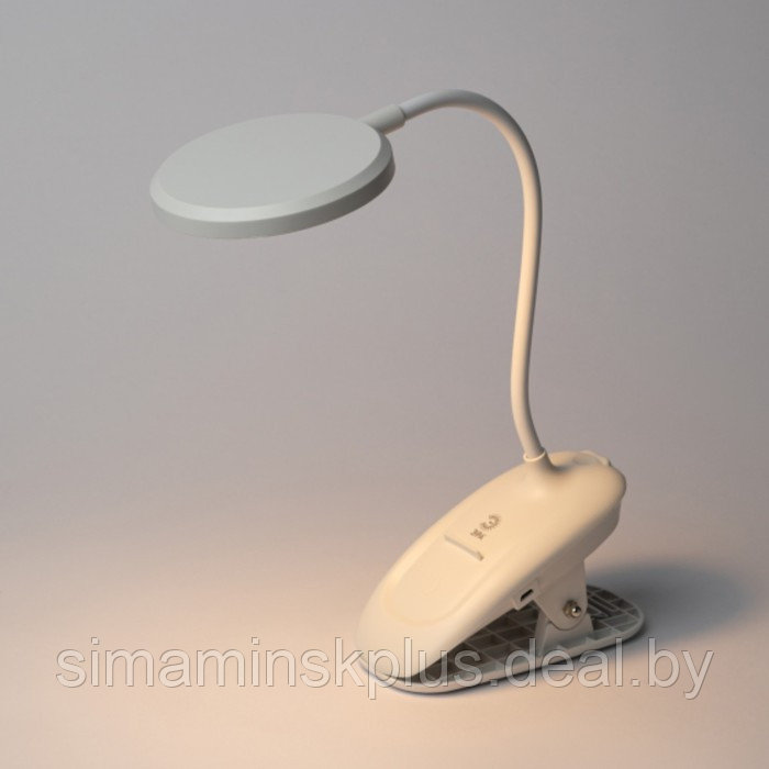 Настольный светильник NLED-513-6W-W светодиодный аккумуляторный на прищепке, цвет белый - фото 6 - id-p227293077