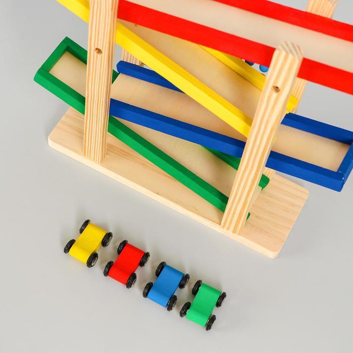 Детская деревянная игрушка 2 в 1 «Автотрек + счёты» 31×28×9,5 см - фото 2 - id-p227293212
