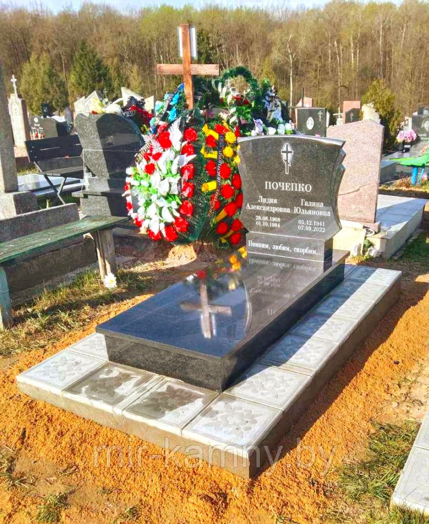 НЕДОРОГОЙ ГРАНИТНЫЙ ПАМЯТНИК НА ДВОЙНОЕ ЗАХОРОНЕНИЕ В ЗЕЛЬВЕ