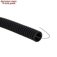 Труба гофрированная ПВХ d16мм с протяжкой черн. (уп.100м) Plast EKF tg-z-16-100-black
