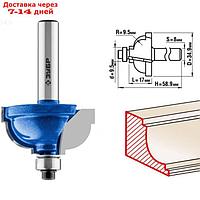 Фреза кромочная ЗУБР 28709-34.9, калевочная №7, R = 9.5 мм, 34.9 x 19 мм
