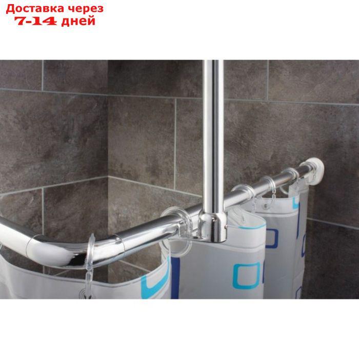 Карниз для ванной угловой, 80 х 80 см, цвет хром - фото 4 - id-p227053025