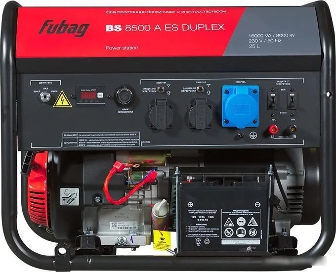 Бензиновый генератор Fubag BS 8500 A ES Duplex (с коннектором автоматики) - фото 3 - id-p227295883