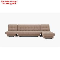 Угловой модульный диван "Хьюстон 3", меканизм книжка, ППУ, велюр, цвет гелекси лайт 023