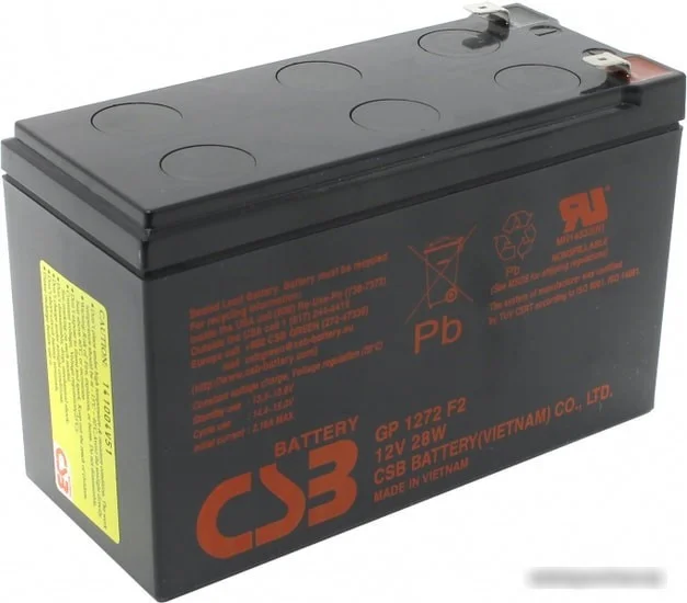 Аккумулятор для ИБП CSB GP1272 28W F2 (12В/7.2 А·ч) - фото 2 - id-p227296269