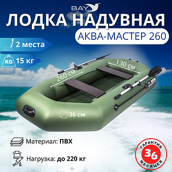 Надувная лодка Аква-мастер 260 зеленый