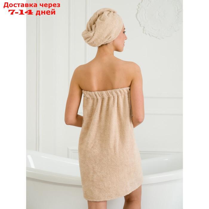 Набор для бани женский: чалма, парео, рукавица, размер S-L - фото 3 - id-p227039445