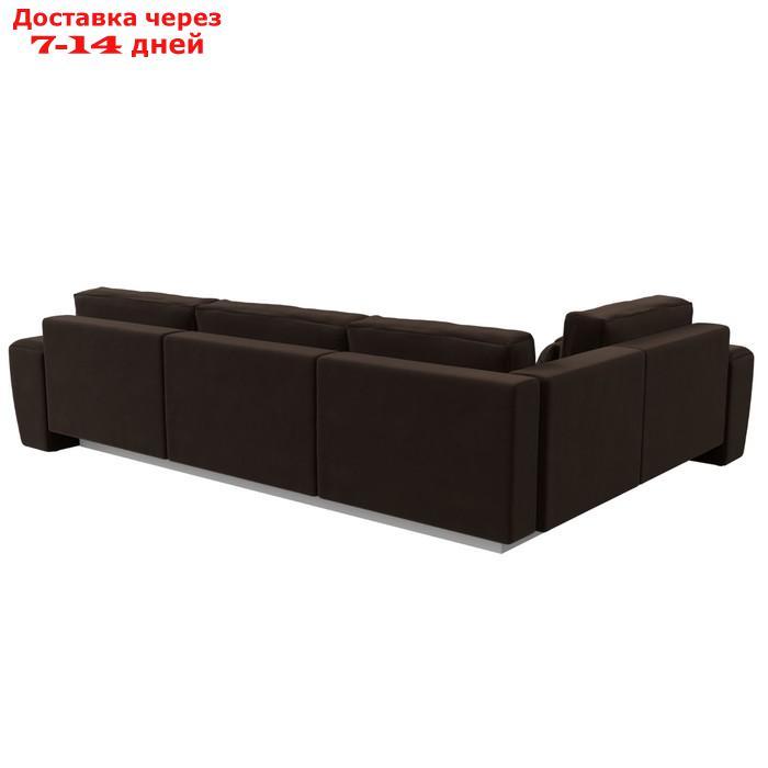 Угловой диван "Лига 008 Long", еврокнижка, левый угол, микровельвет, цвет коричневый - фото 6 - id-p227032609