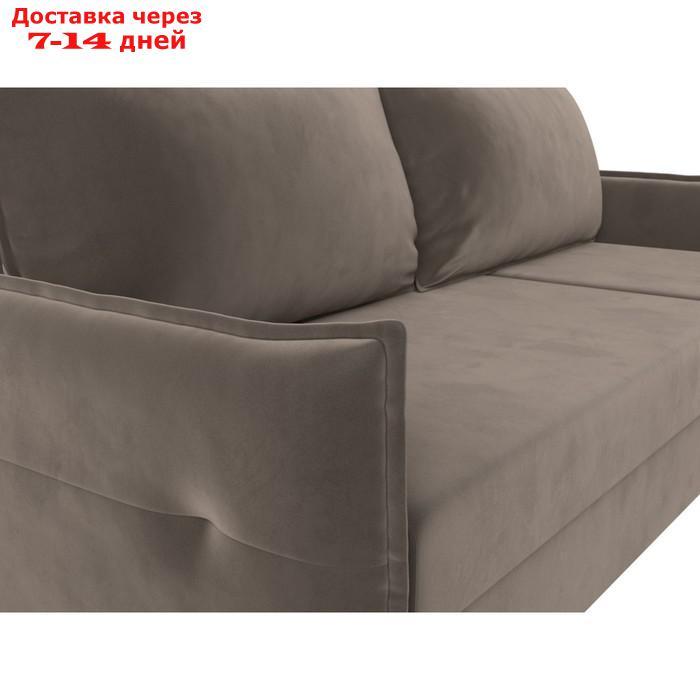 Угловой диван "Лига 004", механизм еврокнижка, правый угол, велюр, цвет коричневый - фото 5 - id-p227032612