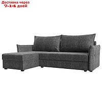 Угловой диван "Лига 004", механизм еврокнижка, левый угол, рогожка, цвет серый