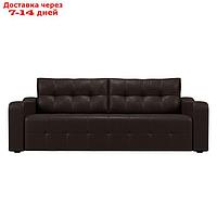 Прямой диван "Лиссабон", механизм еврокнижка, экокожа, цвет коричневый