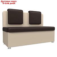Кухонный диван "Маккон", 2-х местный, экокожа, цвет коричневый / бежевый