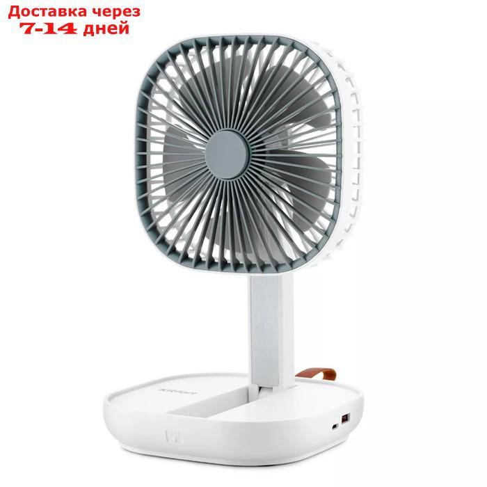 Портативный вентилятор 2 в 1 КТ-404, 4 скорости, настольный, 5 Вт, белый - фото 1 - id-p227056097