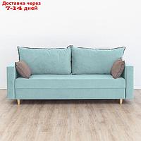 Прямой диван "Венеция", механизм еврокнижка, велюр, цвет бирюзовый