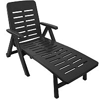 Шезлонг складной SMERALDO из пластика, 72x189x96 см, цвет антрацит