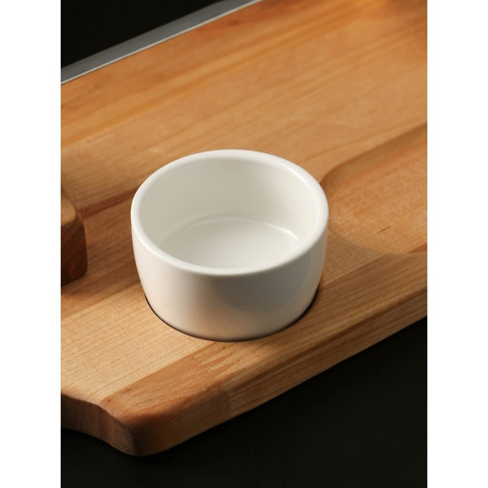 Подарочный набор для подачи шашлыка: доска - тарелка 40×18×5,5 см, шампур 1 шт, опахало, соусник, берёза - фото 5 - id-p227297920