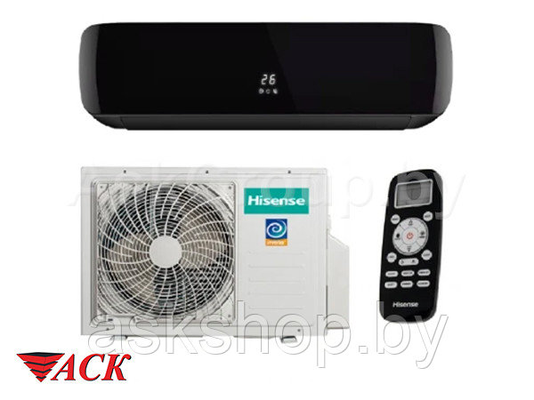 Кондиционер настенный Hisense BLACK CRYSTAL Super DC Inverter AS-09UW4RYDTG05B трубы 1/4 +3/8