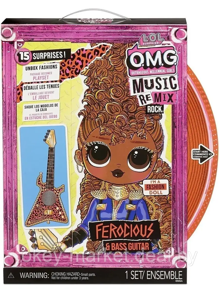 Кукла LOL Surprise OMG Music Remix Rock Ferocious и бас-гитара - фото 9 - id-p168933121