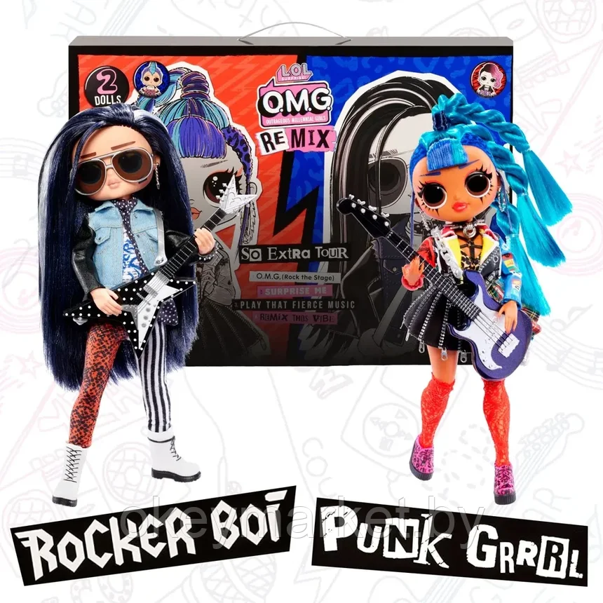 Набор Кукол LOL OMG Remix Rocker Boi and Punk Grrrl 2 Pack 567288, фото 2