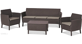 Комплект террасной мебели Salemo 3 диван, два кресла и столик, коричневый