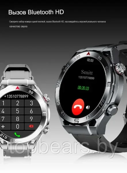 Умные часы Smart Watch W&O X5 Pro Max, Смарт часы для мужчин 2024, iOS, Android, Bluetooth звонки, 2 Ремешка - фото 4 - id-p227298707