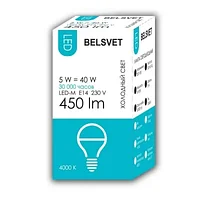 Лампа Белсвет LED-M G45 5 W 4000 K E14 К