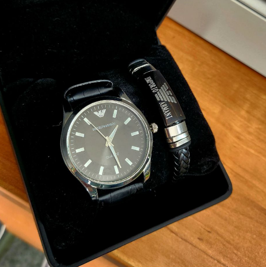 Мужской подарочный набор часы и браслет - фото 1 - id-p115424155