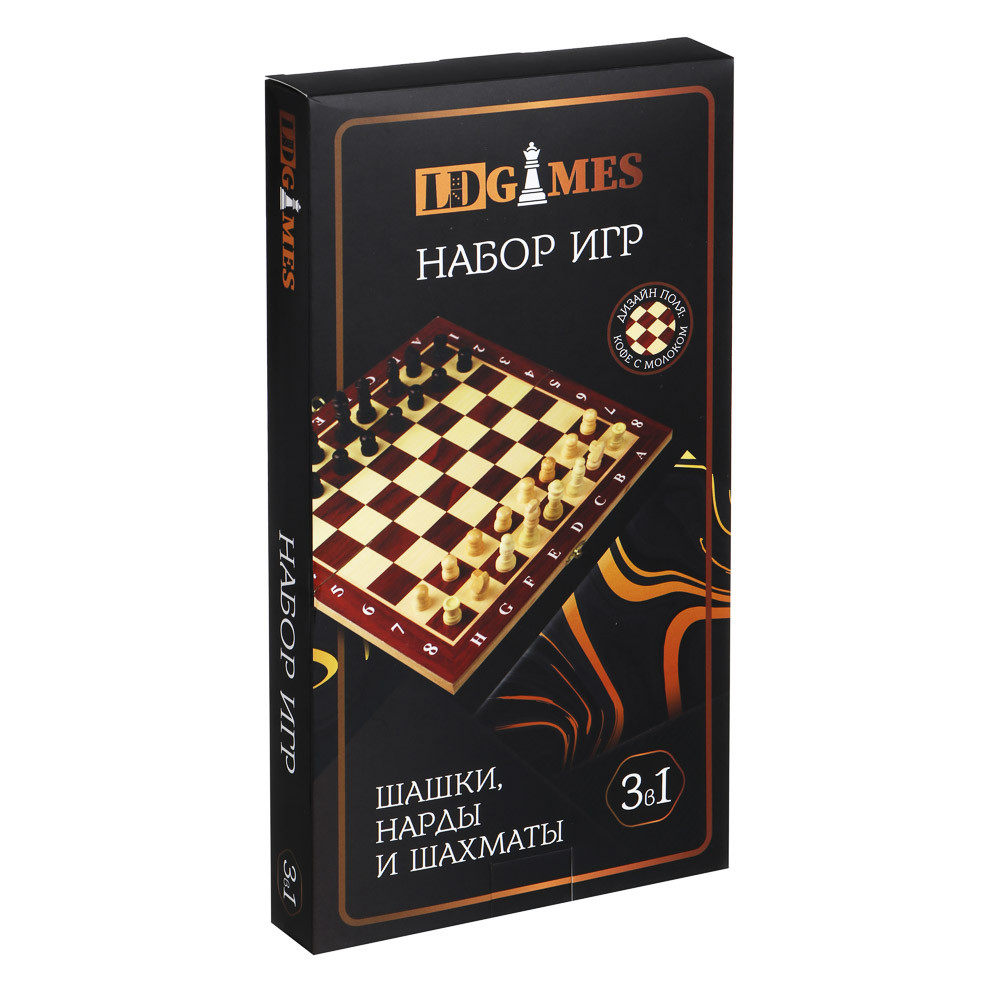 Набор игр 3 в 1 (шашки, шахматы, нарды) дерево. 29х29см, 539-001 - фото 2 - id-p227298837