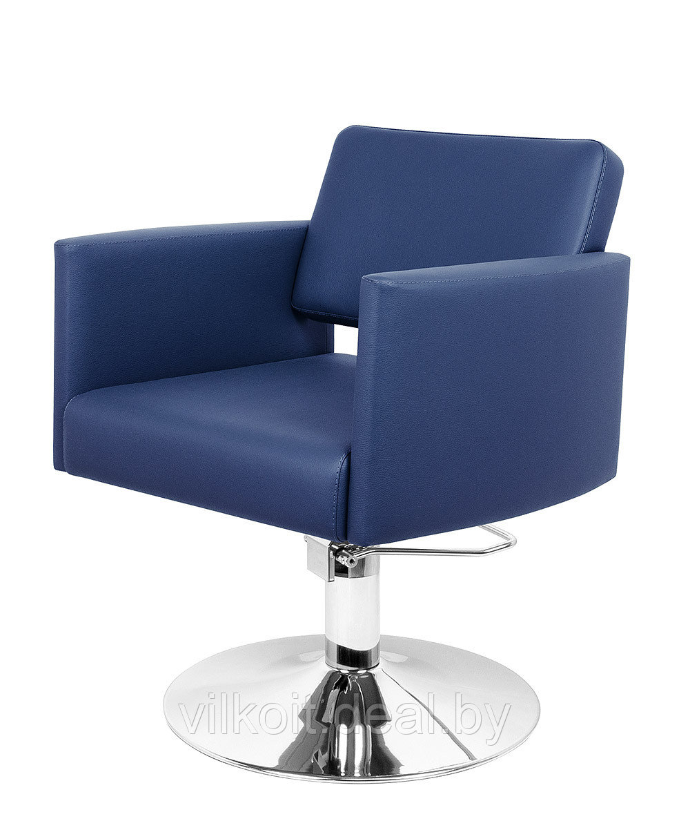 Кресло клиента парикмахерское Больсена на диске, синее. На заказ - фото 1 - id-p227298908