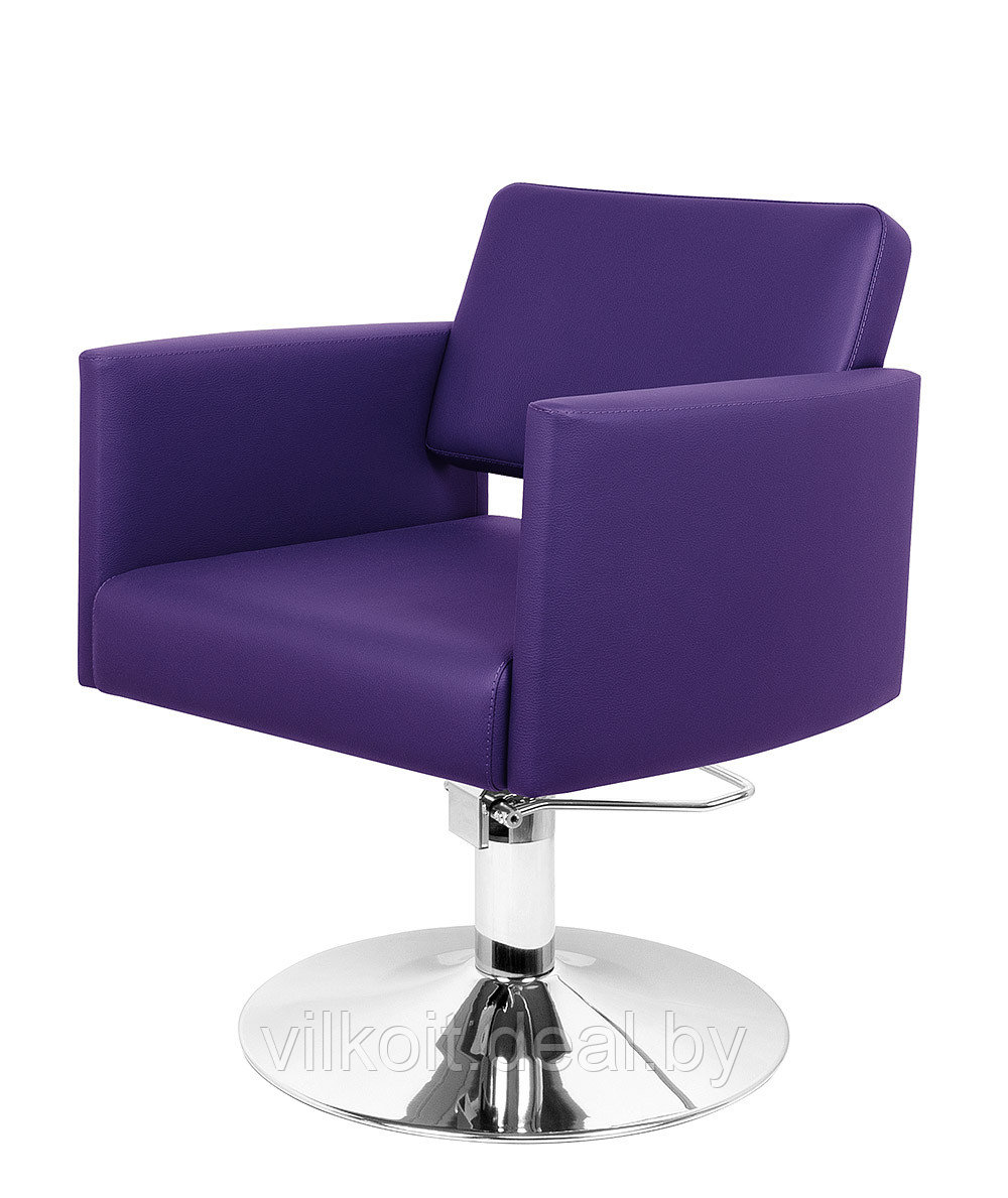 Кресло парикмахерское Больсена для клиента на диске, фиолетовое. На заказ - фото 1 - id-p227298911
