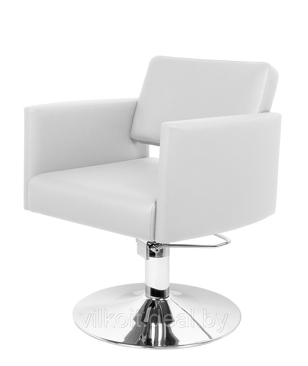 Больсена кресло в парикмахерскую или салон красоты для клиента на диске, белое. На заказ - фото 1 - id-p227298912
