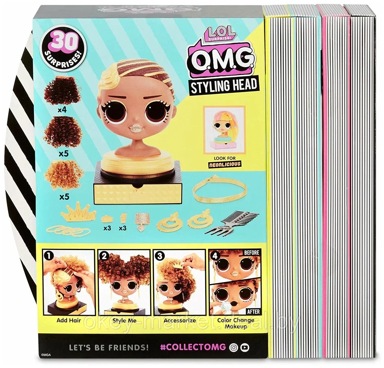 Игровой набор L.O.L. Surprise O.M.G. Styling Head Royal Bee манекен для причесок - фото 9 - id-p125738874