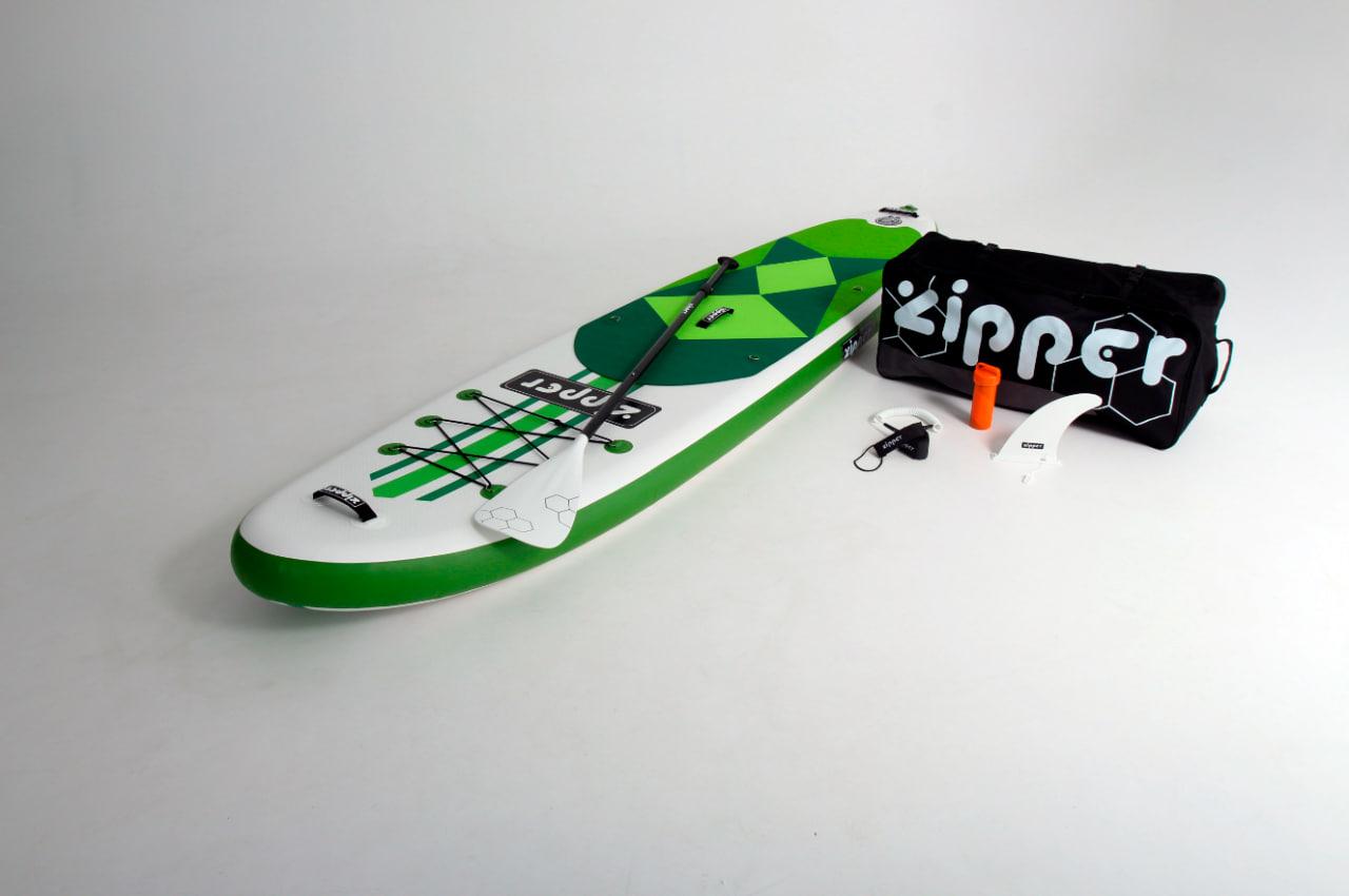Надувная доска SUP Board (Сап Борд) ZIPPER BORNLINE 11' GREEN - фото 7 - id-p227299599