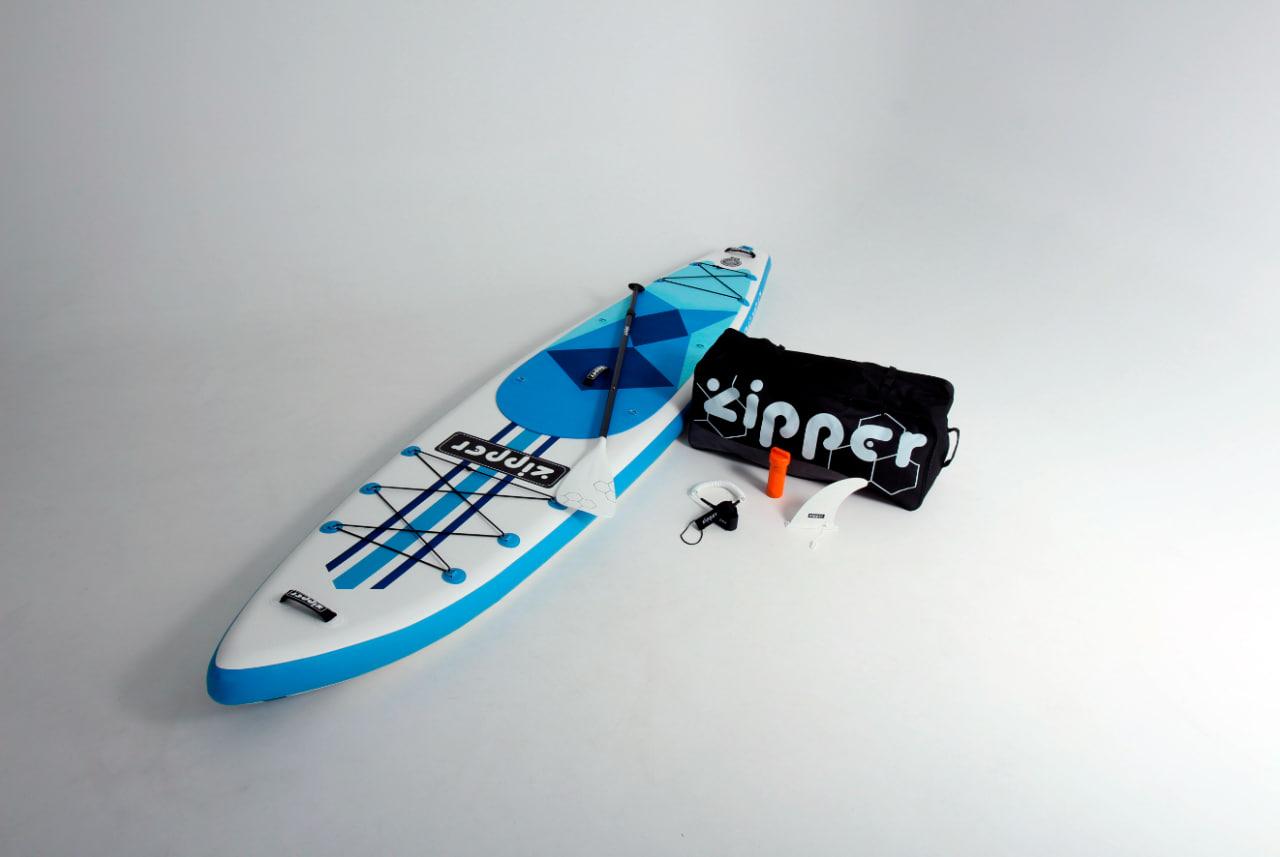 Надувная доска SUP Board (Сап Борд) ZIPPER BORNLINE 12'6'' TURING BLUE - фото 1 - id-p227299601