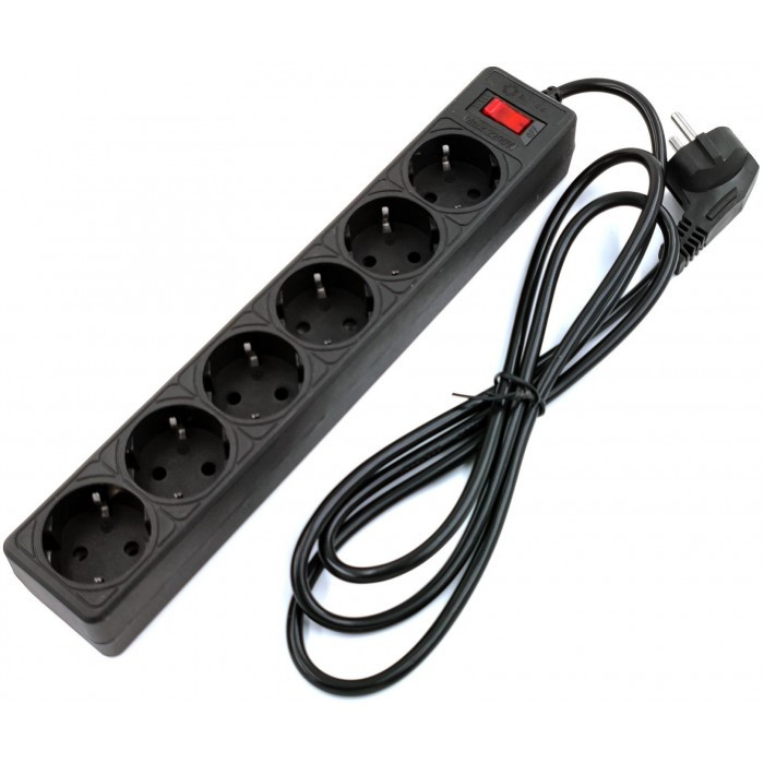 Сетевой фильтр 5bites GARDA SP6B-518 6S, 3х0.75мм2, 1,8м, черный 556863