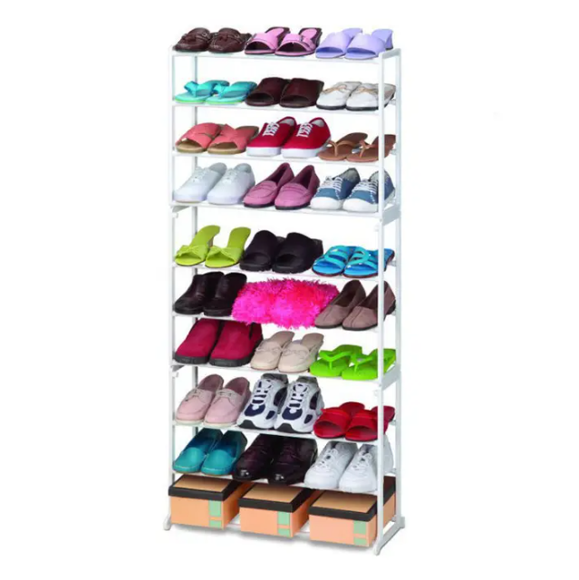 Полка для обуви металлическая (органайзер обувница) Amazing Shoe Rack, 30 пар - 10 полок Белая - фото 3 - id-p224288024