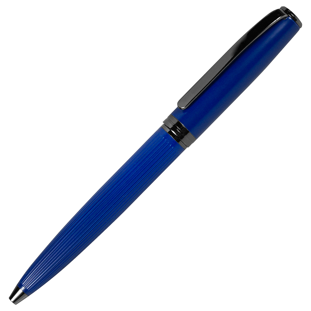 Ручка шариковая матовая Ontario металлическая, синяя/темно-серая - фото 1 - id-p224807329