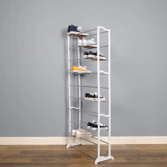 Полка для обуви металлическая (органайзер обувница) Amazing Shoe Rack, 30 пар - 10 полок Белая - фото 7 - id-p216374866