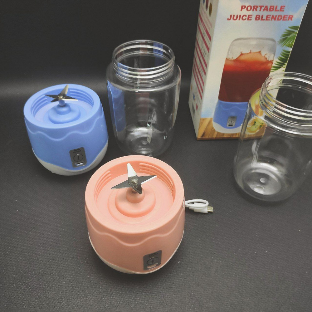 Портативный мини блендер для смузи и коктейлей Portable Juice Blender DM-888 ( емкость 400 ml) Розовый - фото 5 - id-p216373616