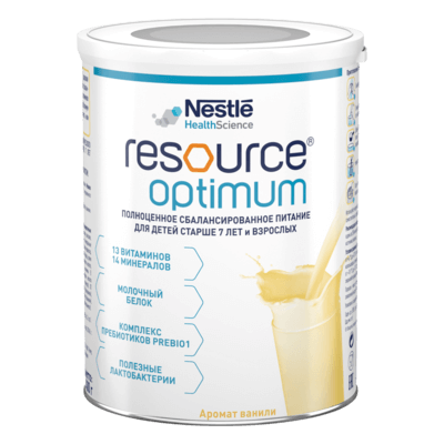 Лечебная смесь Nestle Resource Optimum для диетического и профилактического питания для детей старше 7 лет и - фото 1 - id-p227302293