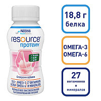 Лечебная смесь Nestle Resource Protein с высоким содержанием белка для взрослых со вкусом клубники, 200 мл