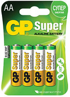 Батарейка щелочная GP Super AA, LR6, 1.5V, 4 шт.