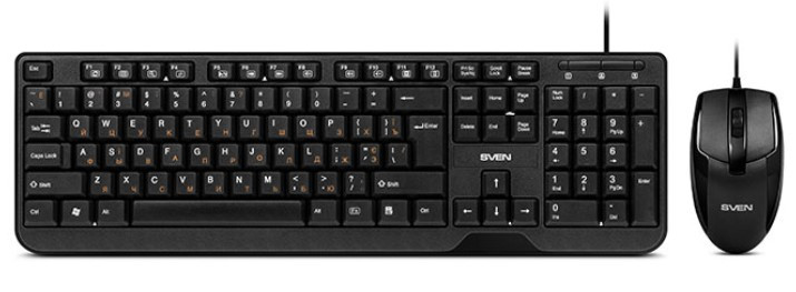 Клавиатура и мышь Sven KB-S330C USB, проводные, черные - фото 5 - id-p227302414