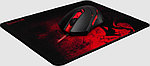 Мышь компьютерная с ковриком Redragon M601BA (78226) USB, проводная, черная с красным